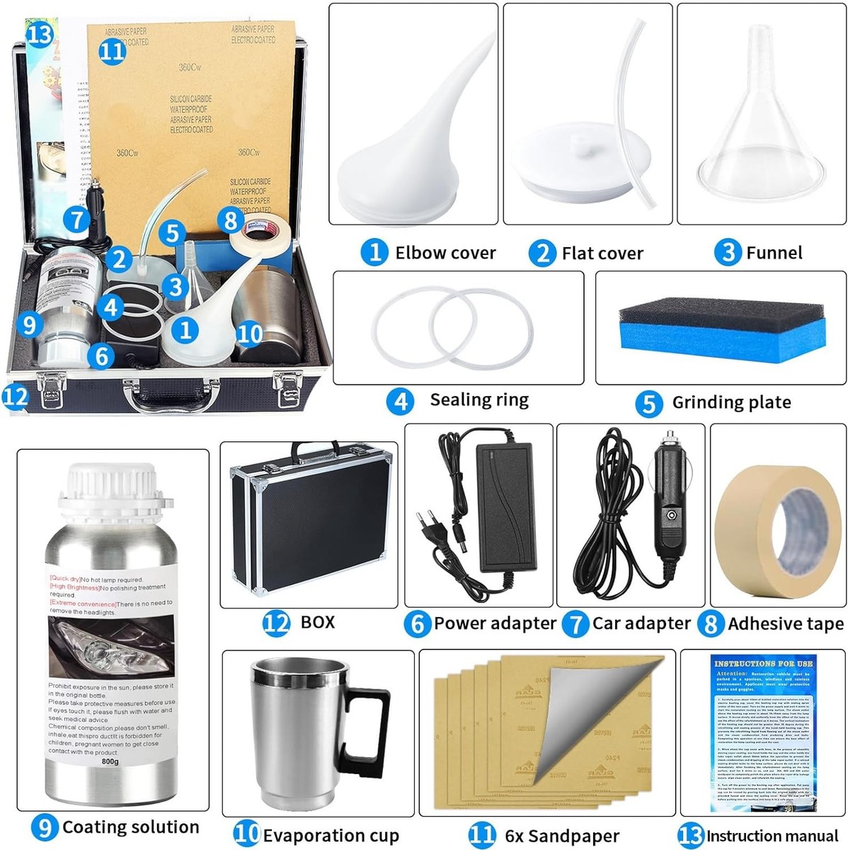 Headlight Restoration Kit, 800g Vapor Head Light | eBay