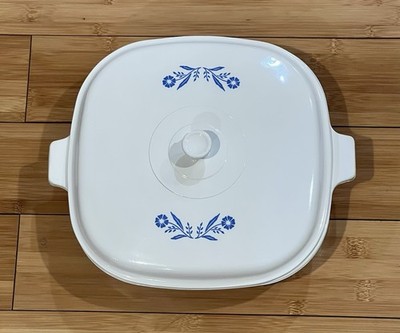 10'' Corningware Blue CornflowerPyroceram Skillet Ist Generation, SolidLid