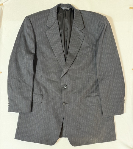 Gieves & Hawkes, Vintage Gieves & Hawkes Men 46R Grey Pinstripe Wool 2-Button Blazer MD056