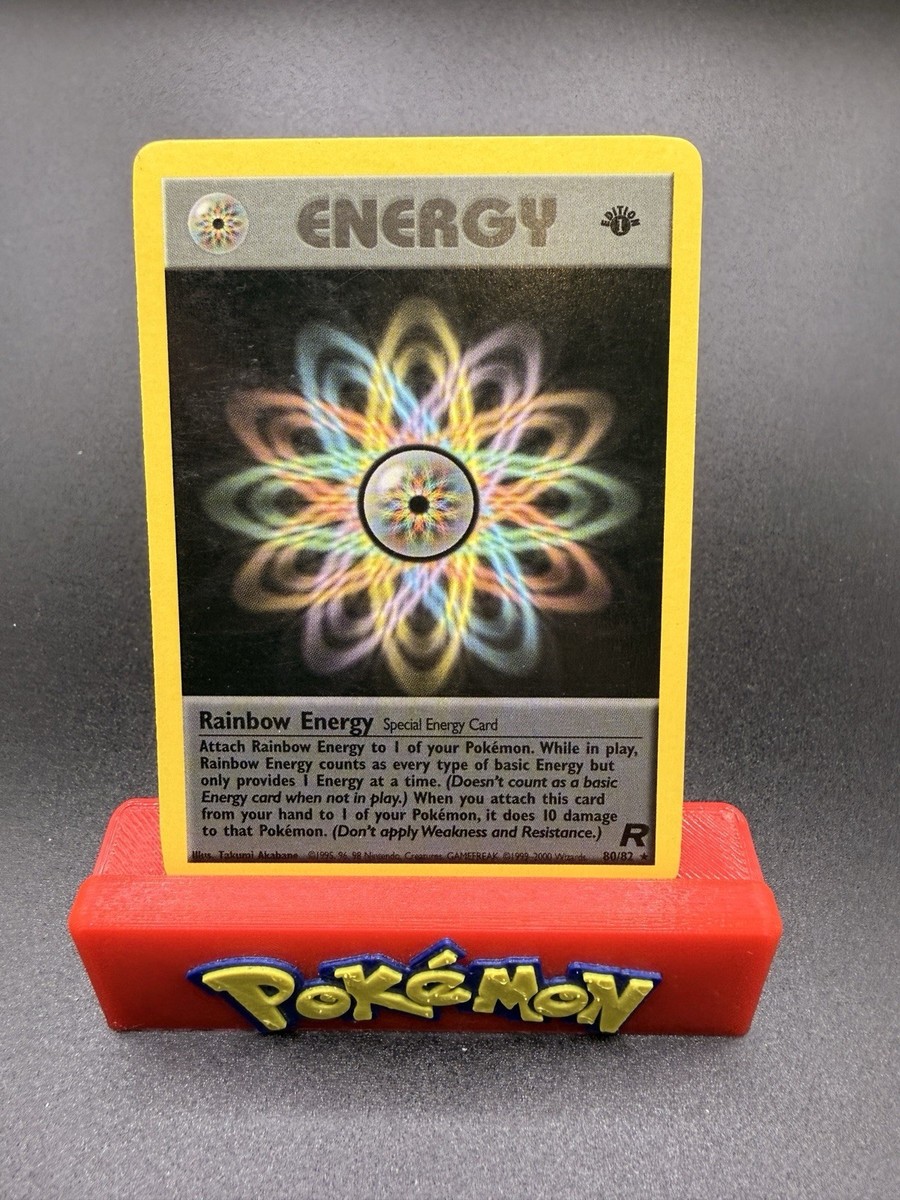 rainbow energy pokemon card value Holo Rare Old Back 1997 Very Good Japanese Rainbow Energy counts as every type of basic Energy but only provides 1 Energy at a time Rainbow Energy Pokemon Card |