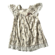 Phlona Dress Toddler Size 18-24 Mo Ivory Lace Trim 100% Cotton USA Made Floral