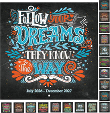Calendar 2026-2027 - Wall Calendar 2026-2027, Jul. 2026 - Dec. 2027, 12" X 24" 