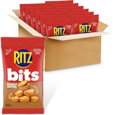 RITZ Bits Peanut Butter Sandwich Crackers, 12 - 3 oz Bags
