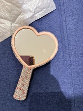 Diamond Bedazzled Heart Hand Mirror