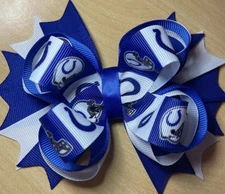 Indianapolis Colts Football Inspired Hair Bow