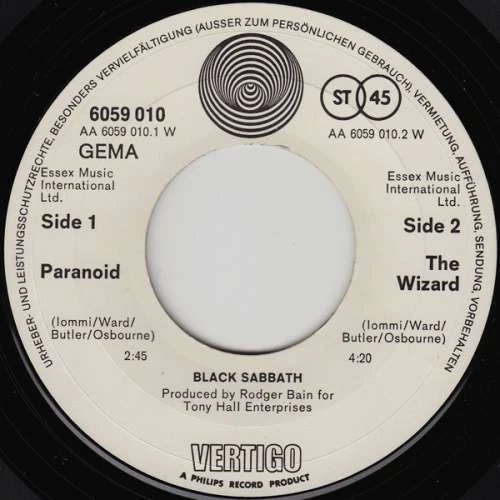 Black Sabbath - Paranoid 7" Single Vinyl Rock Hard Rock,Heavy Metal 005 - Bild 4 von 4