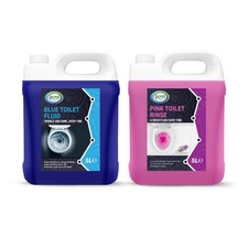 JOVS Toilet Chemicals Pink Rinse 4L & 8L - Blue Chemical Toilet Fluid Combo