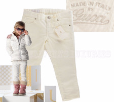KIDS GUCCI PANTS FIVE POCKETS WITH SIGNATURE EMBROIDERY ON POCKET WHITE 195 6