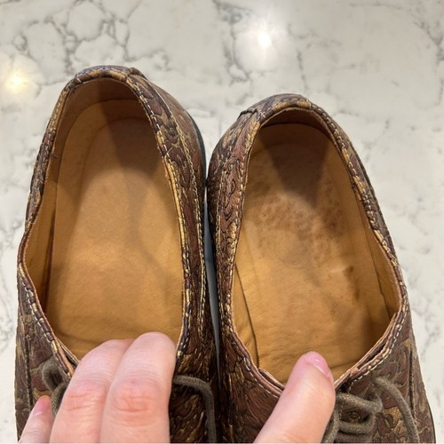 Paolo Iantorno Gold & Tan Floral Swirl Square Tip Dress Shoes Size 42/Mens 9 - Picture 7 of 11