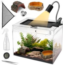 Reptile Terrarium Starter Kit 8 Piece Small Reptile Tank with Escape-Proof Locks