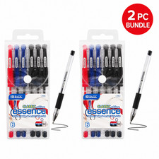 Pack of 2 BAZIC Essence Asst. Color Gel Pen w/ Cushion Grip 6/Pack