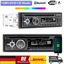 Single DIN Autoradio CD DVD Player Bluetooth Freisprech MP3 USB UKW AUX 7 Farben