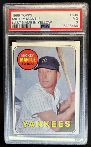 1969 Topps Mickey Mantle #500a New York Yankees PSA 3