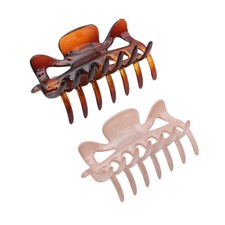 Parcelona French Classic 3" Medium Cellulose Hair Claws for Women Girls 2Pcs