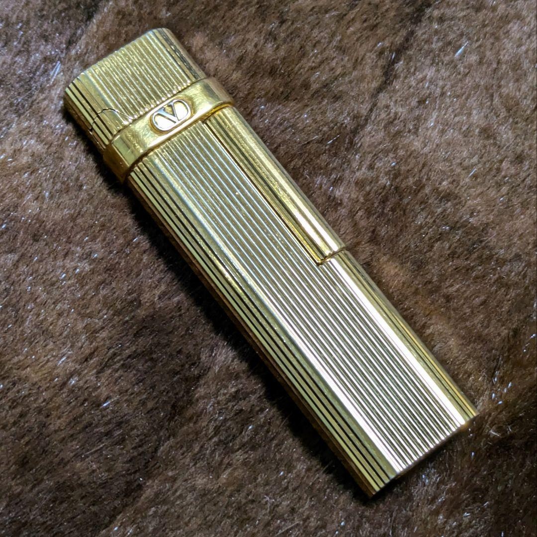 Valentino Garavani Vintage ACCENDINI Gold Lighter Used Classic Design thumbnail 2