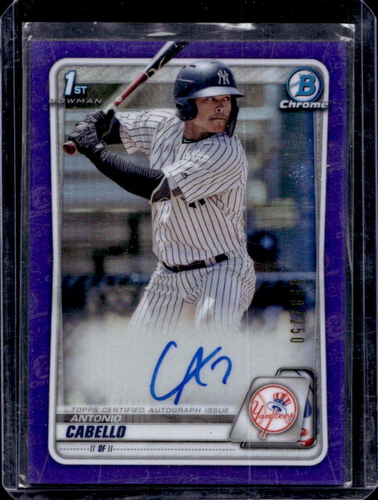 2020 Bowman Chrome Antonio Cabello Auto 1st Prospect Purple Refractor #/250