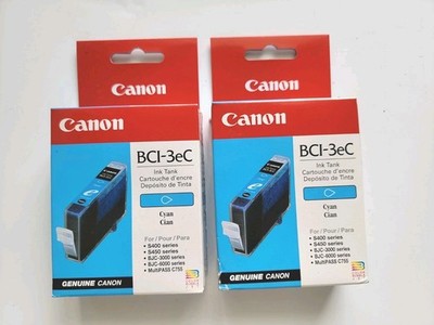 Lot of 2 Canon BCI-3eC Cyan Ink Tank Genuine Factory Sealed New BJC-3000 i550...