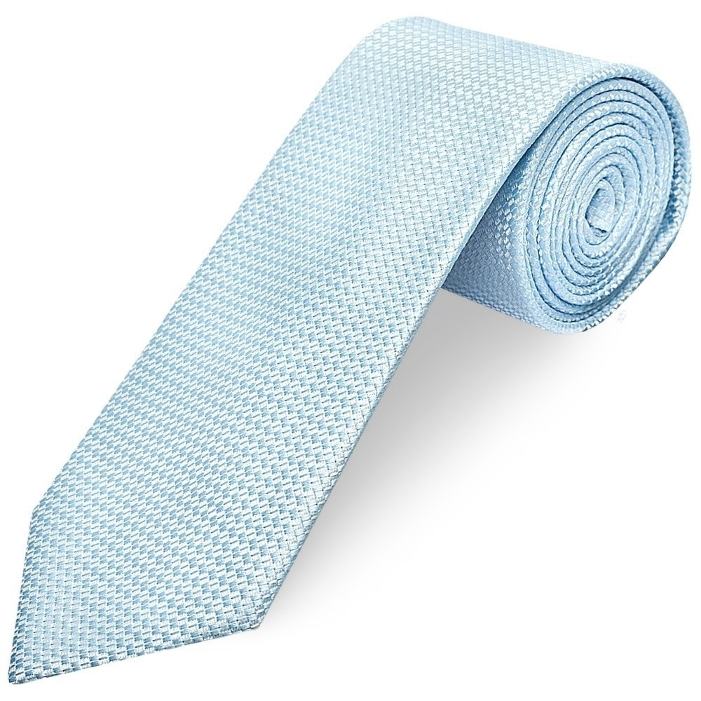 Sky Blue Textured Classic Tie Wedding Christening Formal Prom Regular Neck Tie