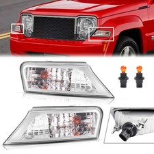 2pcs Turn Signal Corner Parking Light Clear For Jeep Liberty 2008-2012 Wbulbs