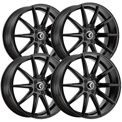 (Set of 4) Kraze KR194 Cosmos 17x8 5x4.5'' +38mm Gloss Black Wheels Rims 17'' Inch
