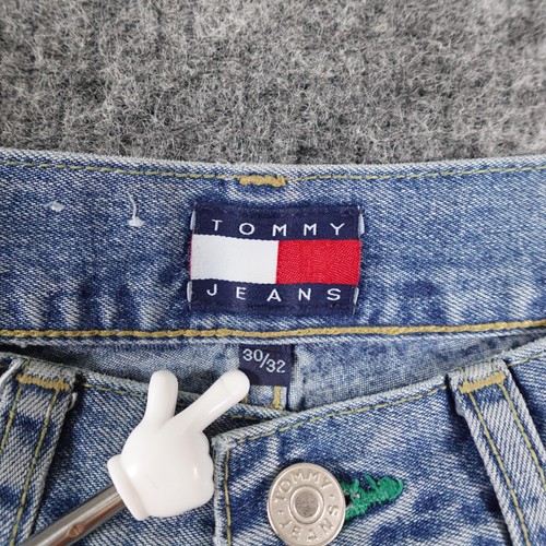 Vintage Tommy Jeans Jeans Mens 30x32 Blue Denim Straight Leg Hip Hop Baggy 90s - Bild 3 von 12