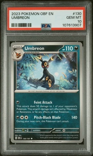 2023 POKEMON OBF EN-OBSIDIAN FLAMES #130 UMBREON PSA 10