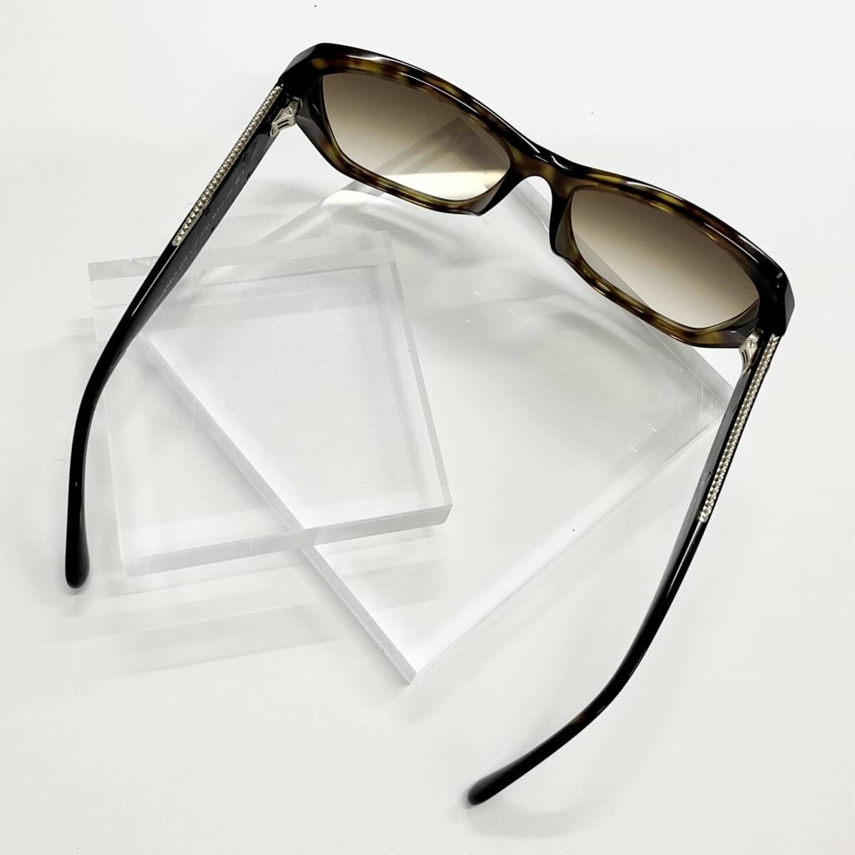 Chanel Tortoiseshell Coco Mark Rectangle Brown Le… - image 5