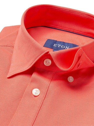 Eton Men's Contemporary-Fit Pique Polo in Pink/Red-Size XL - Imagen 2 de 4