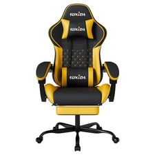 Ergonomic Gaming Chair Massage Lumbar Support Swivel Height Adjustable Headrest