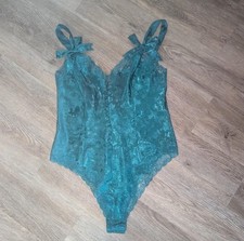 Vintage Victoria's Secret Emerald Green Lace Bodysuit