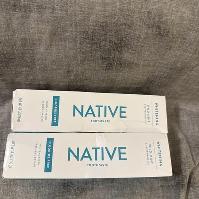 Native Whitening Wild Mint & Peppermint Oil Fluoride Free Toothpaste, 4.1 oz 2pk