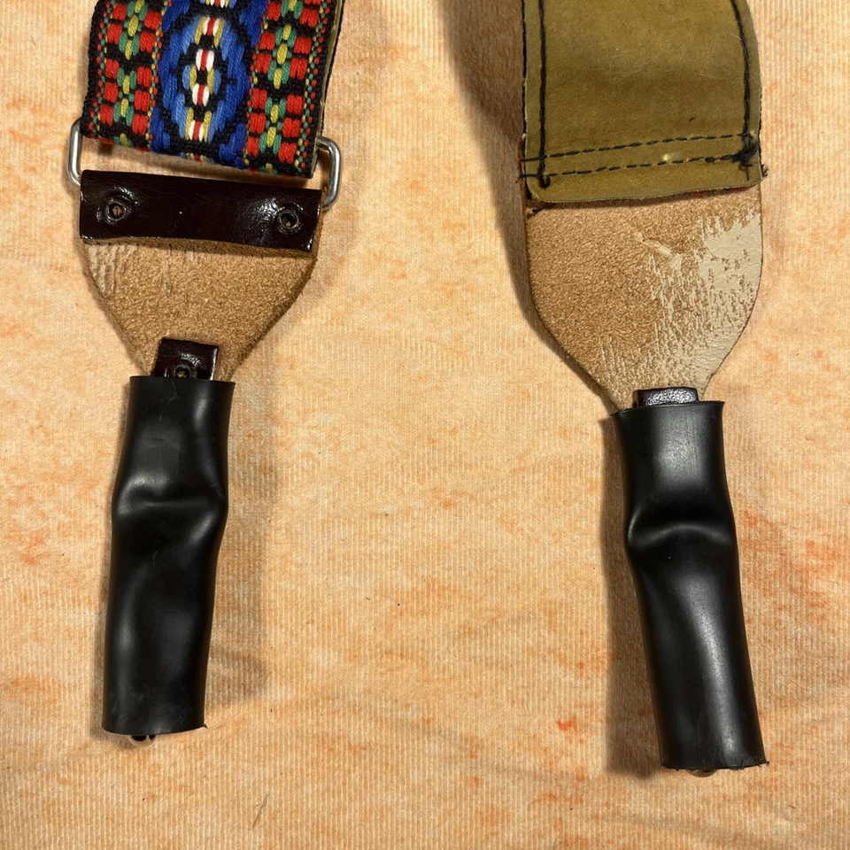 Vintage Bobby Lee 70s Wide Woven Hippie Camera Guitar Neck Strap w/ Clip Covers - Image 4 of 4