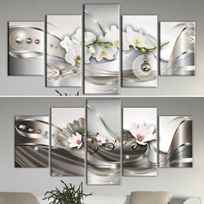 5 Stck./Set Moderne Blume Wasserdicht Leinwand Gemälde Wandkunst Wohndeko Bild