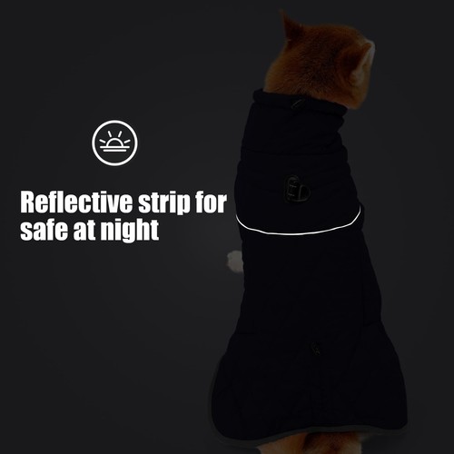 Dog Winter Coat Reflective Jacket Waterproof & Windproof Fleece with Built-in... - Picture 5 of 6
