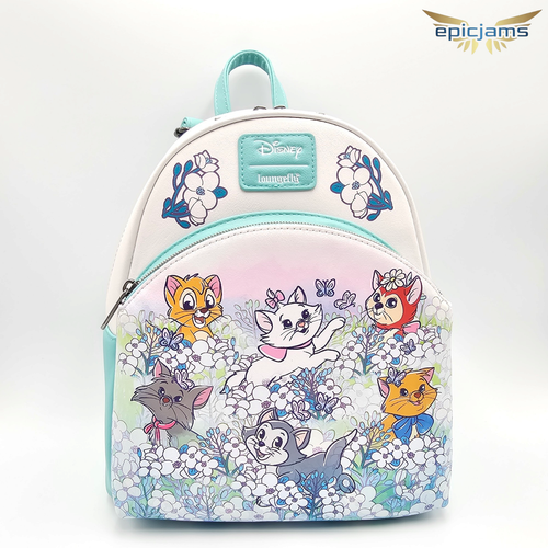 Mini sac à dos Loungefly Disney chats champ de fleurs vert floral neuf - Photo 1/11