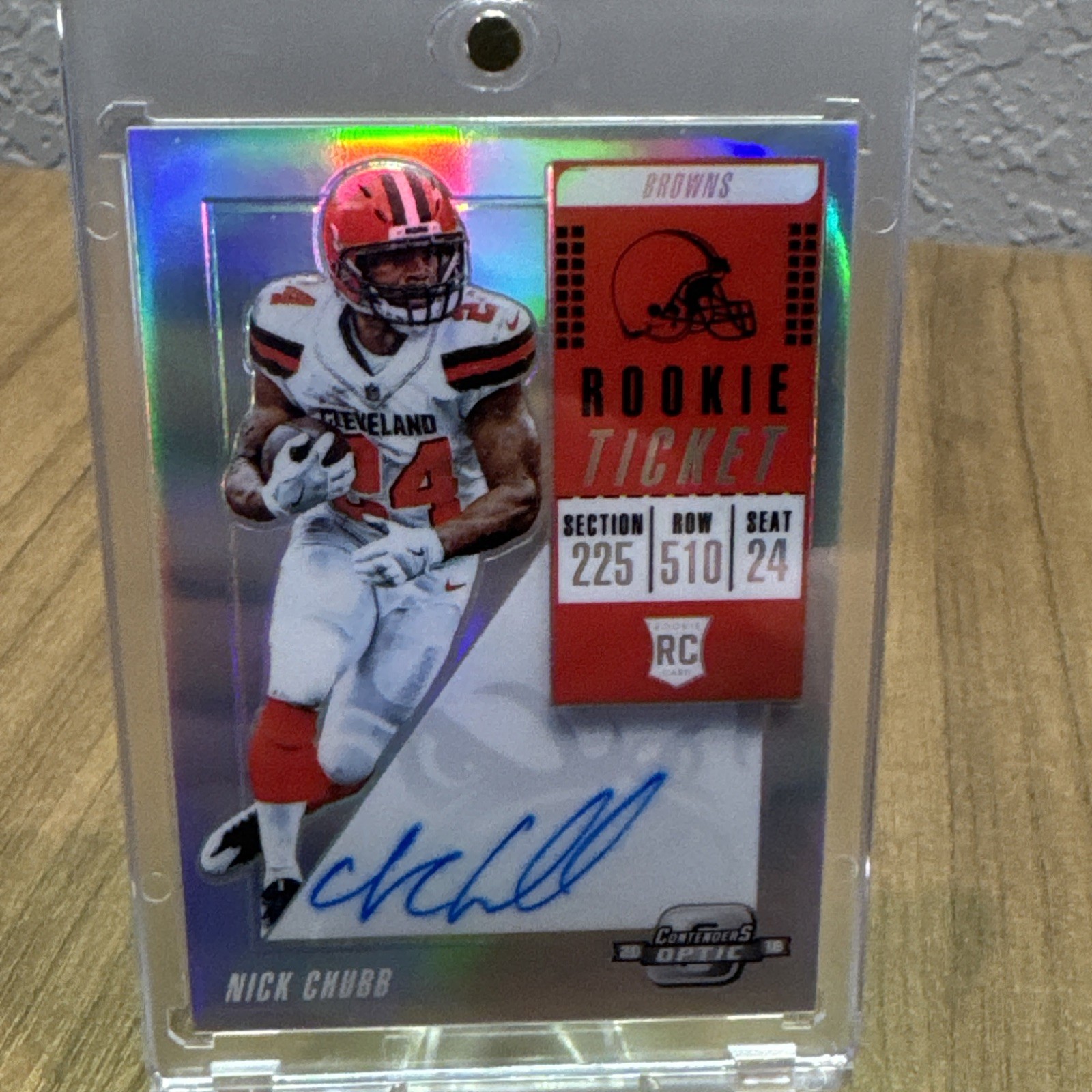 2018 Contenders Optic Nick Chubb Silver Rookie Prizm Auto Autograph #113 🔥
