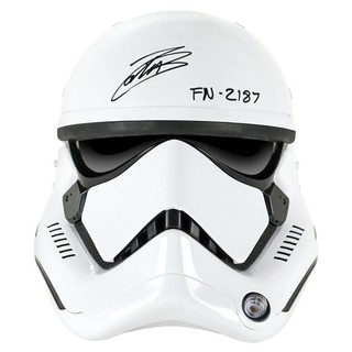 John Boyega Autographed Star Wars Black Series Stormtrooper Helmet with FN 2187