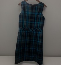 NWOT Tommy Hilfiger Sheath Dress Knee Length Plaid Blue Preppy Academia Size 12