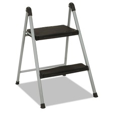 Cosco 11024PBL1E 16.9 in. Height 2-Step Folding Step Stool - Platinum/Black New