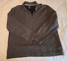 Excellent Van Heusen Men's Long Sleeve 1/4 Zip Gray Pull-Over XLarge