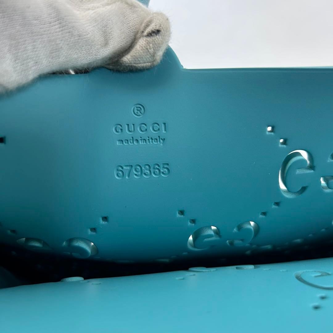 Gucci Kids Tote Bag GG Cutwork Punching Light Blue Authentic Unused thumbnail 13