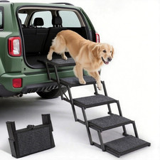 Dog Steps for Car, Truck and SUV - Foldable Pet Stairs for Large Dogs with Non-S