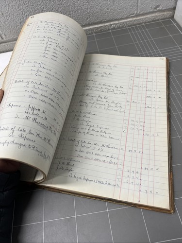VINTAGE ANTIQUE LEDGER 1920s HANDWRITTEN JOURNAL WILLIAM MCPHERSON PREMIER VIC - Picture 11 of 19