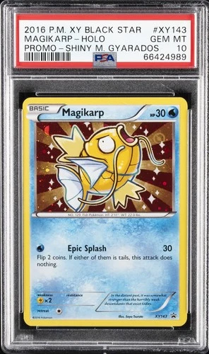 2016 POKEMON XY BLACK STAR PROMO SHINY MEGA GYARADOS #XY143 MAGIKARP-HOLO PSA 10