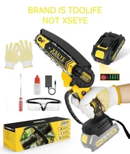 Mini 6 Inch Rechargable Chainsaw 550W Motor 21V Battery 2000 MAH One-Handed Saw