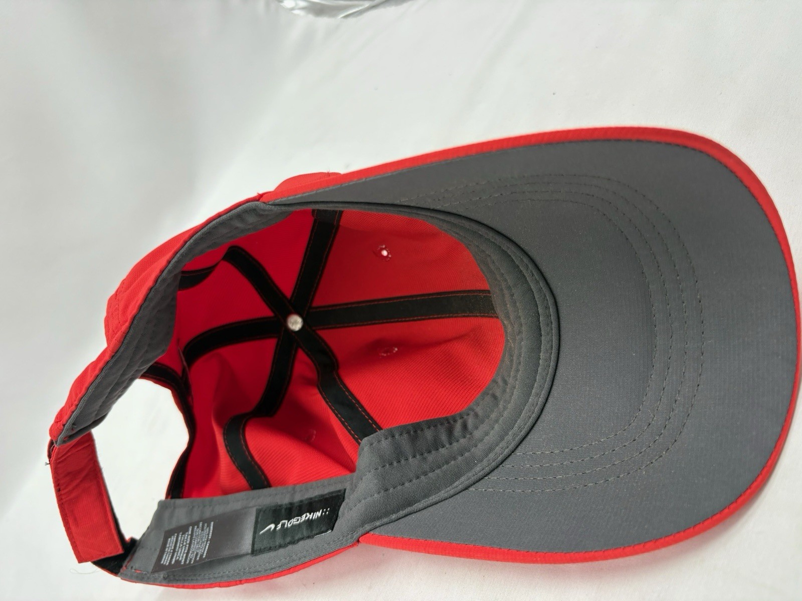 Nike Hat Cap adjustable Strap Back Red White Feat… - image 5