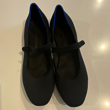 Rothy's Women’s Black/Blue Trim Knit Mary Jane Slip-On Flats 10 Standard
