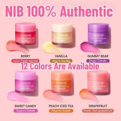 LANEIGE Authentic Lip Sleeping Mask Hydration Treatment 12 Colors 0.70 oz / 20 g