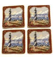 Vintage Needlepoint Lighthouse Coasters, Set ...