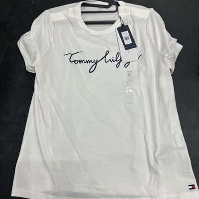 TOMMY HILFIGER Adaptive Magnet Button T-Shirt White Women's Chose Your Size! NWT